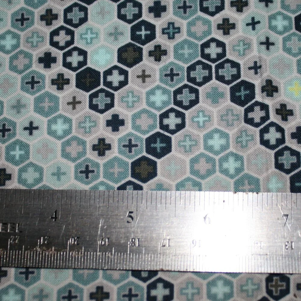 FABRIC - #1379 - Cotton - Abstract Mosaic Geometric Tortoise Shell - 11 x 45